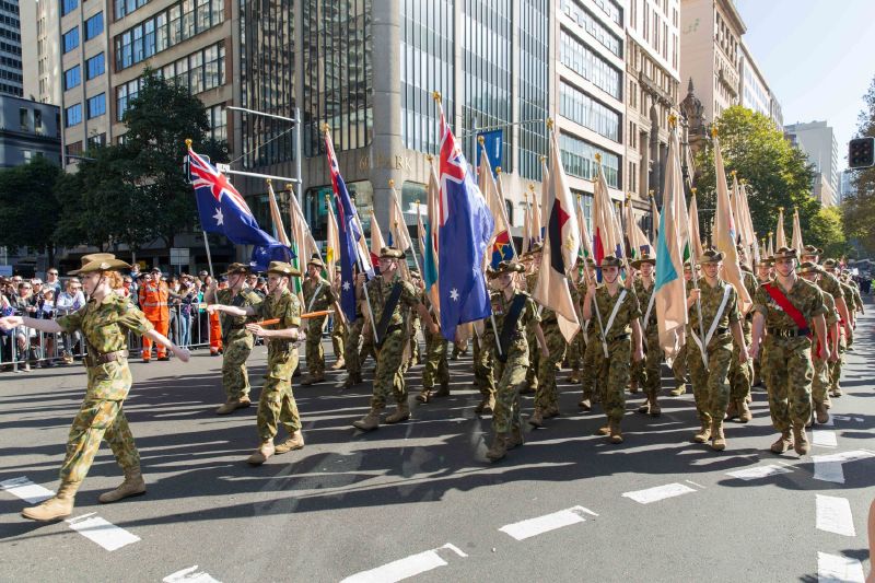 Oslavy výročí vylodění australských vojáků na tureckém poloostrově v centru Sydney.