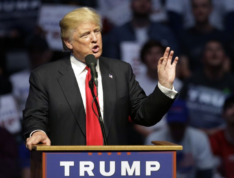 Donald Trump během středečního projevu.