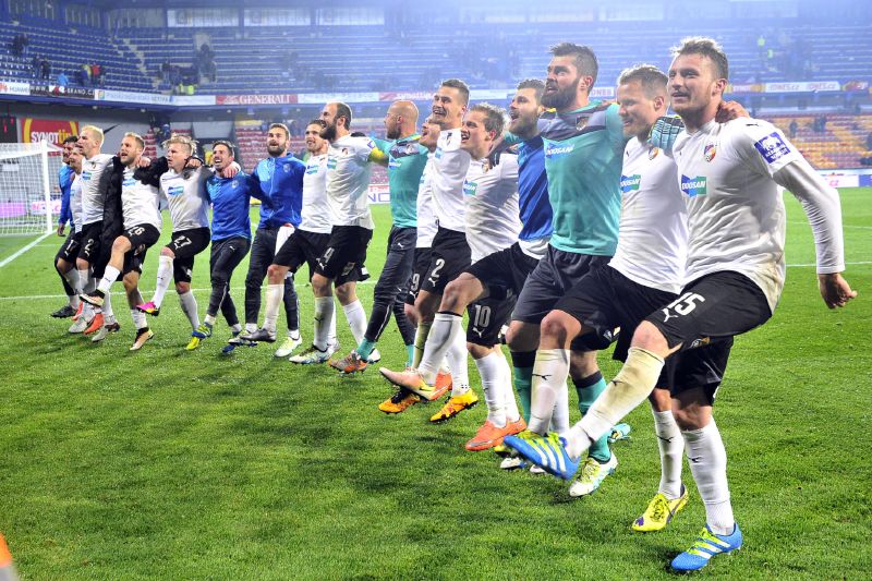 Radost plzeňských fotbalistů. 
