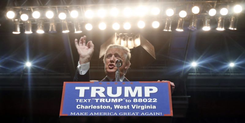 Republikánský prezidentský kandidát Donald Trump.