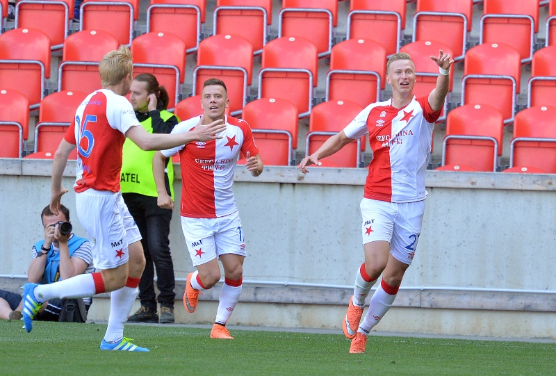 Fotbalisté Slavie porazili Slovácko 5:1.