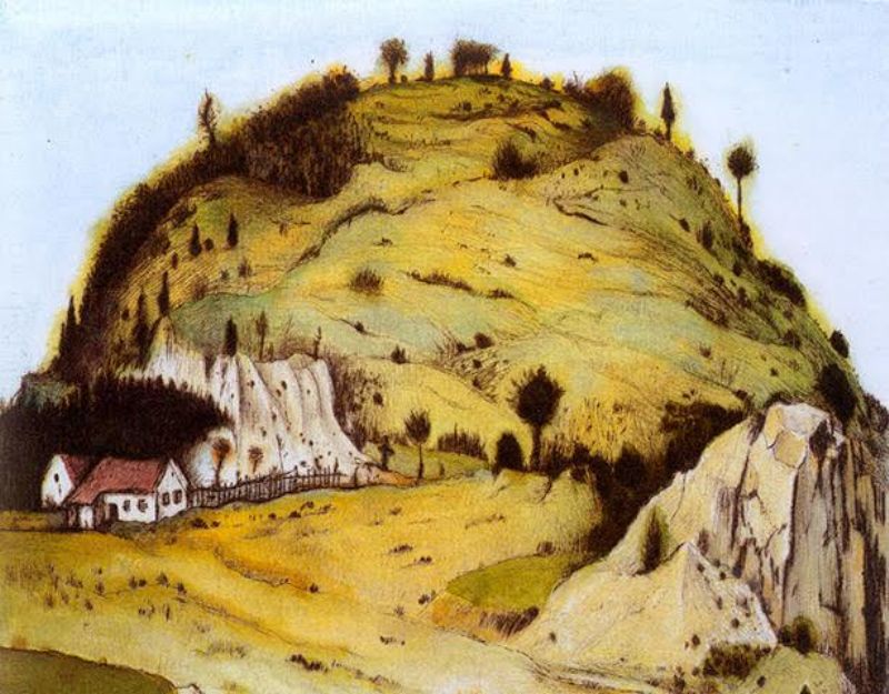 František Skála: jedna z ilustrací knihy Hora Zlodějka (výřez).