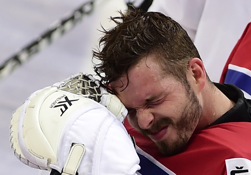 Brankář hokejové reprezentace Dominik Furch.