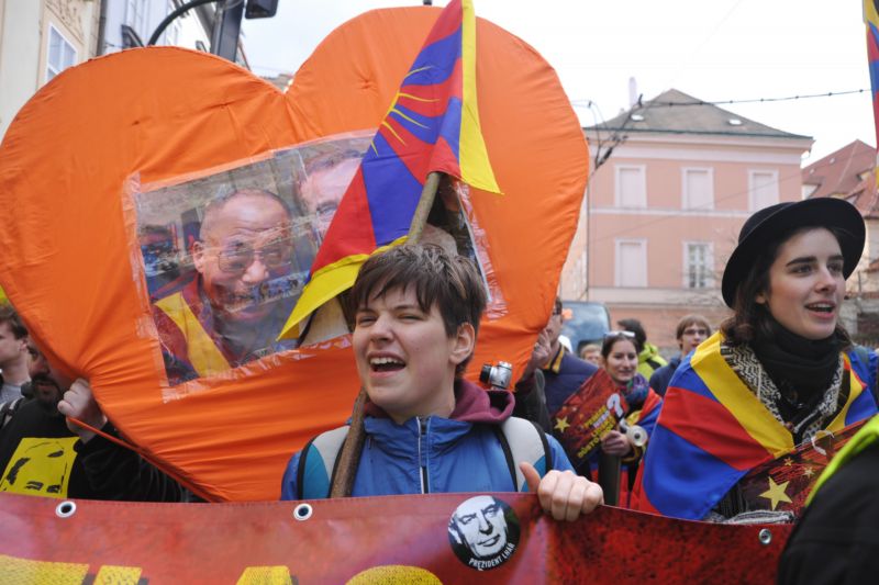 Demonstrace na Hradčanském náměstí (ilustrační foto).