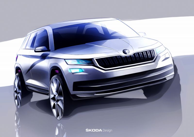 Velký terénní vůz Škoda Kodiaq. Velký terénní vůz Škoda Kodiaq.