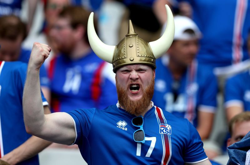 Islandský viking svou vizáží připomínal islandské reprezentanty.