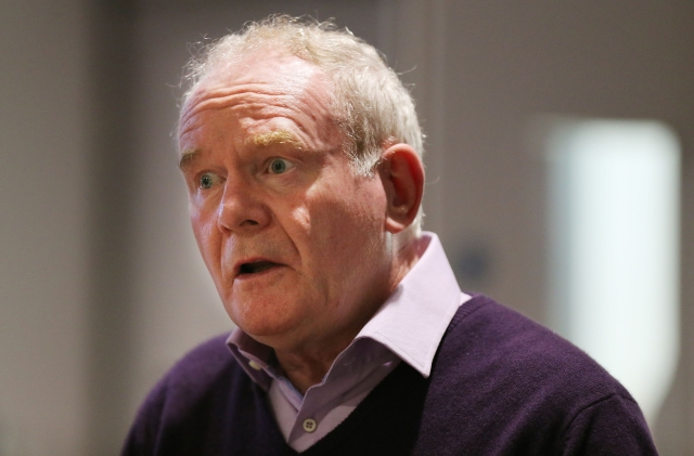 Martin McGuinness z nacionalistické republikánské strany Sinn Féin.