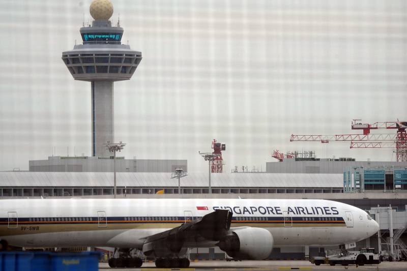 Postižené letadlo Singapore Airlines.