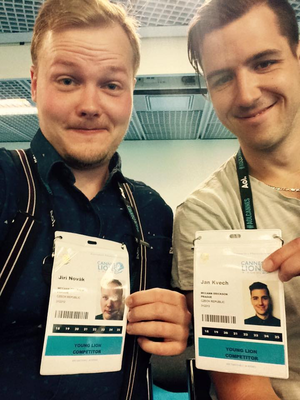 Jiří Novák a Jan Kvěch z agentury McCann, finalisté soutěže Young Lions Media.