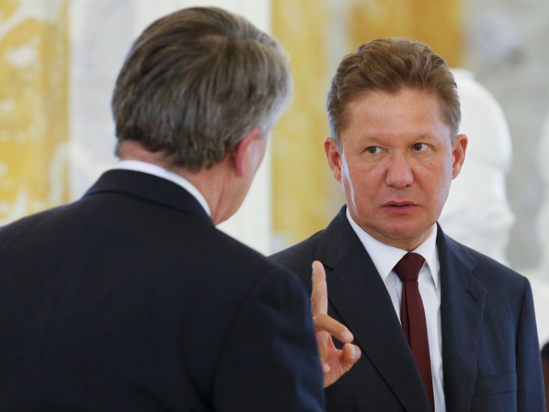 Šéf Gazpromu Alexej Miller (vpravo).