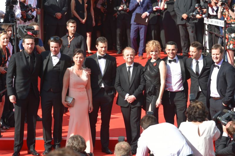 Tvůrci filmu Anthropoid se takto fotili na festivalu v Karlových Varech, kde proběhla slavnostní premiéra snímku z britsko-české produkce.