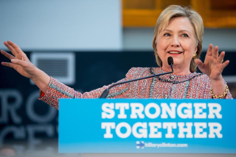 Demokratická kandidátka na post prezidenta Hillary Clintonová.
