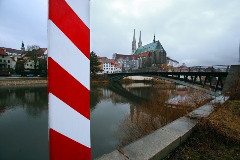 Německo-polské hranice u města Zhořelec.