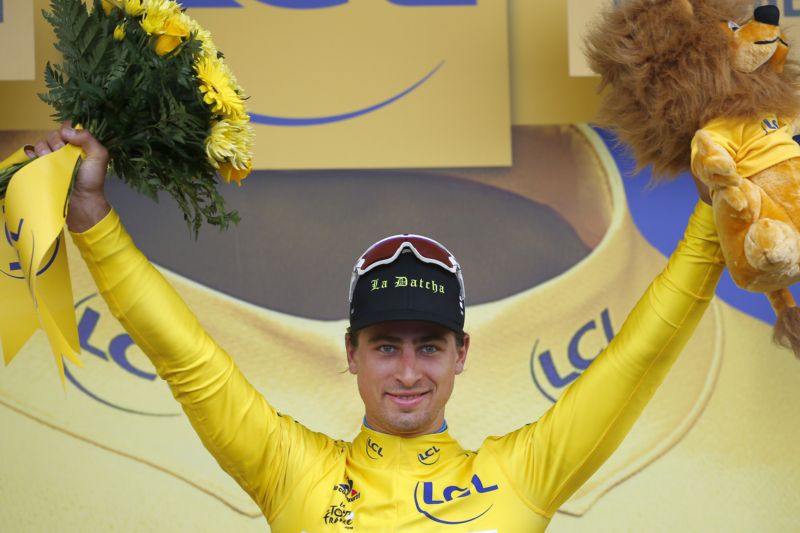 Peter Sagan po triumfu ve druhé etapě Tour de France.