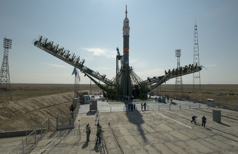 K Mezinárodní vesmírné stanici (ISS) ve čtvrtek ve 3:36 SELČ odstartovala z kosmodromu Bajkonur v Kazachstánu raketa Sojuz s modernizovanou ruskou kosmickou lodí Sojuz MS (na obrázku).