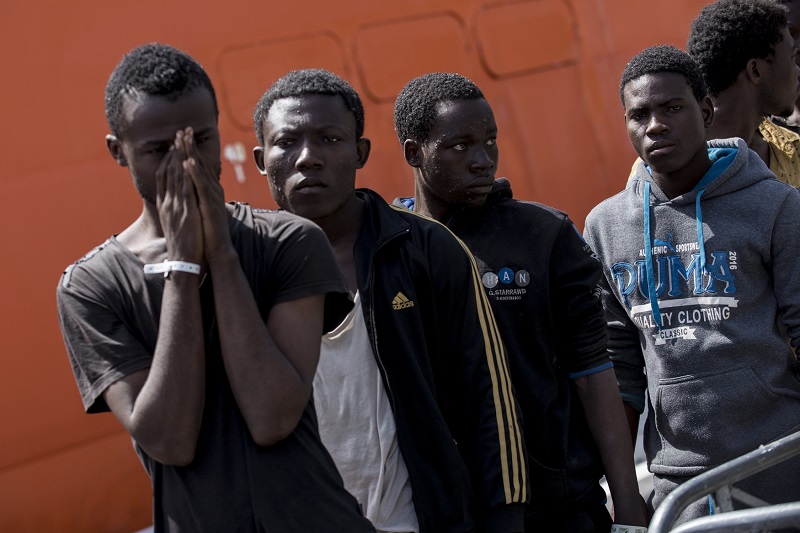 Nigerijští migranti v Itálii. 