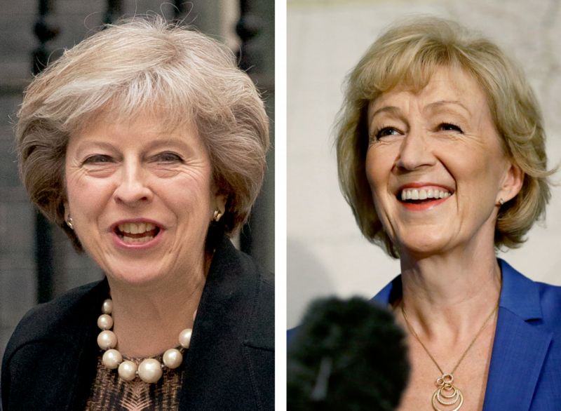 Kandidátky Theresa Mayová (vlevo) a Andrea Leadsomová. Kandidátky Theresa Mayová (vlevo) a Andrea Leadsomová.