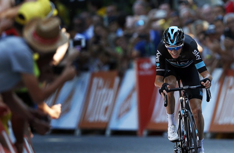Vítěz dnešní etapy Chris Froome. 