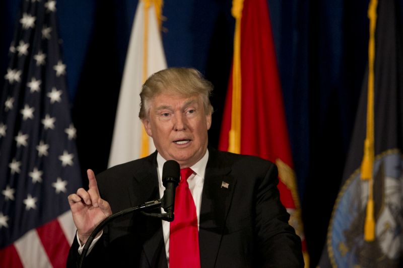 Republikánský prezidentský kandidát Donald Trump. Republikánský prezidentský kandidát Donald Trump.