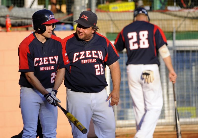 Čeští softbalisté Petr Vácha, Tomáš Kusý a Patrik Kolkus (ilustrační foto).