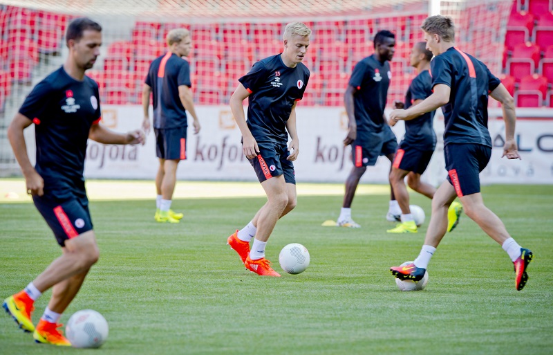 Fotbalisté SK Slavia Praha trénovali 20. července v Praze před odvetným zápasem 2. předkola Evropské ligy proti Levadii Tallinn.