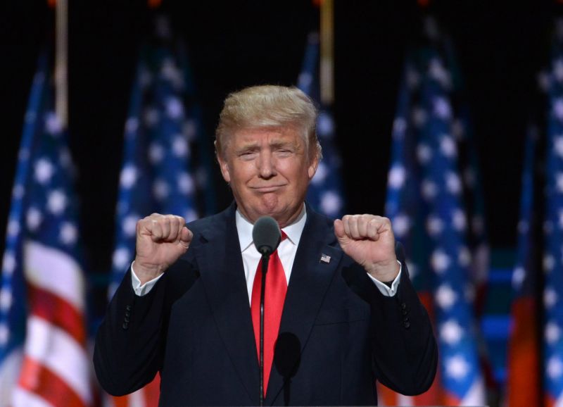 Kandidát na prezidenta Donald Trump.