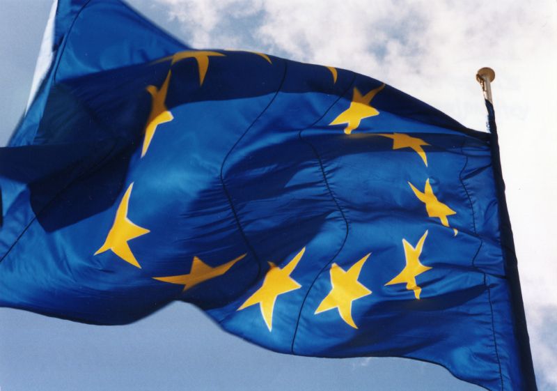 Vlajka EU. 