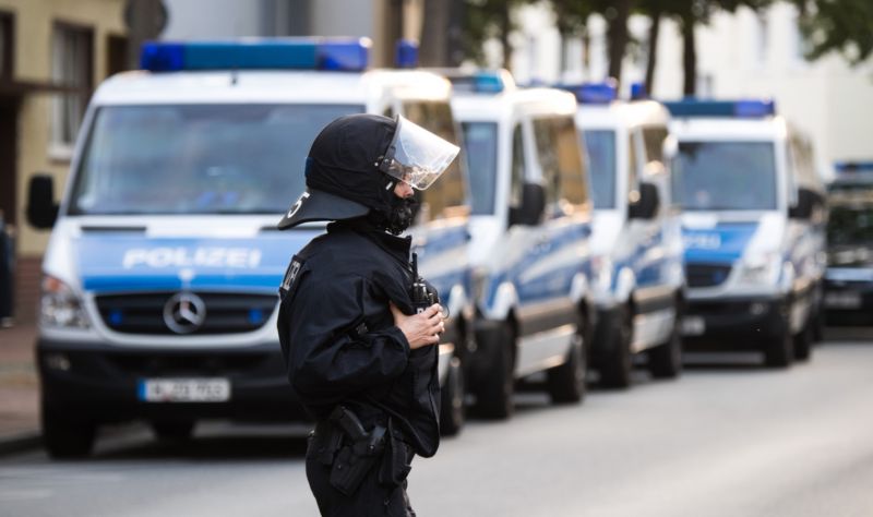 Zásah německých policistů. Zásah německých policistů.