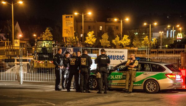 Policejní zásah při útoku v Ansbachu.