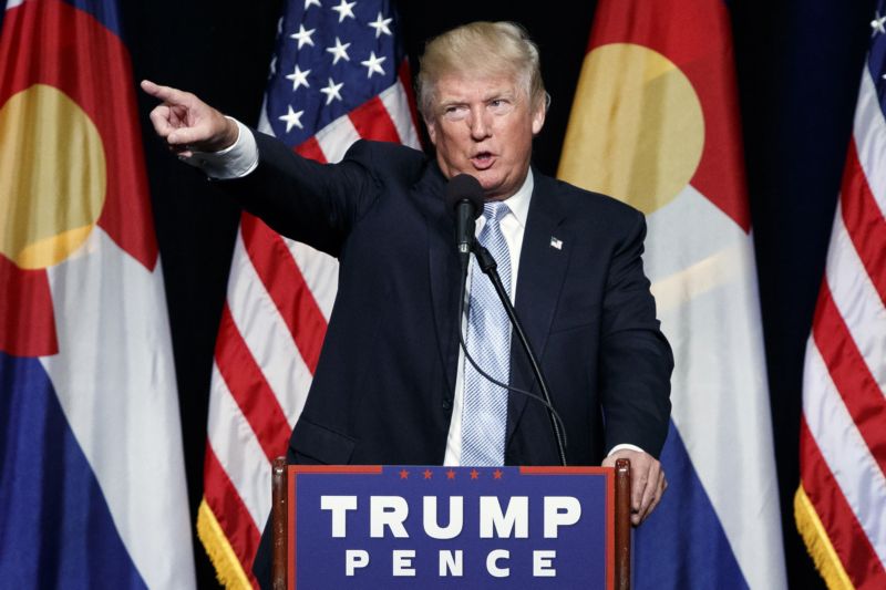 Republikánský prezidentský kandidát Donald Trump.