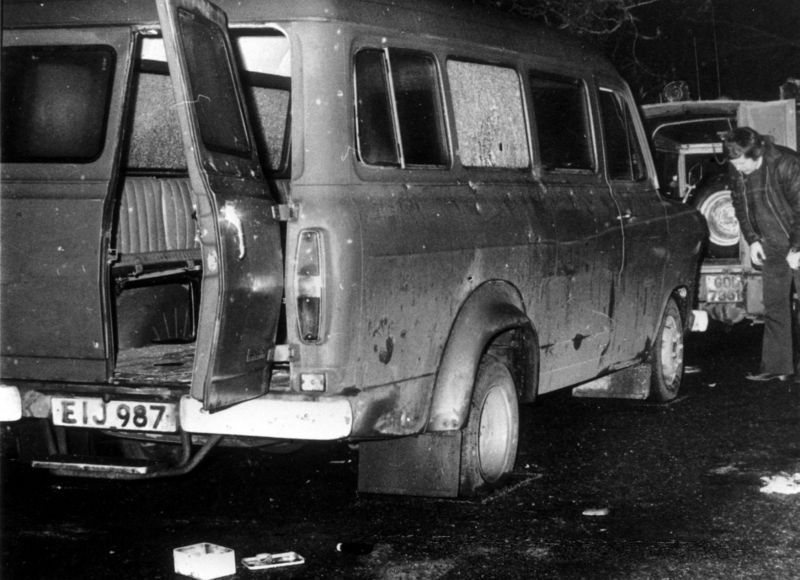 Vyšetřování na místě kindsmillského masakru v roce 1976.