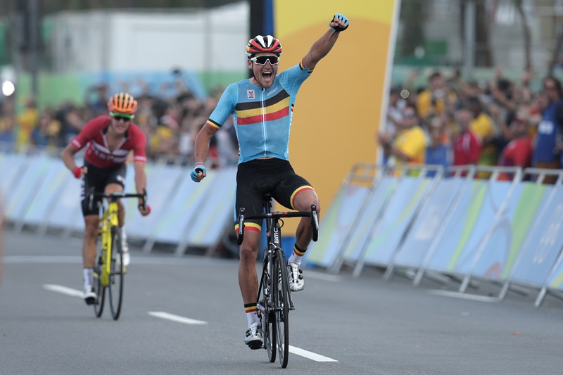 Belgický vítěz silničního závodu Greg Van Avermaet.