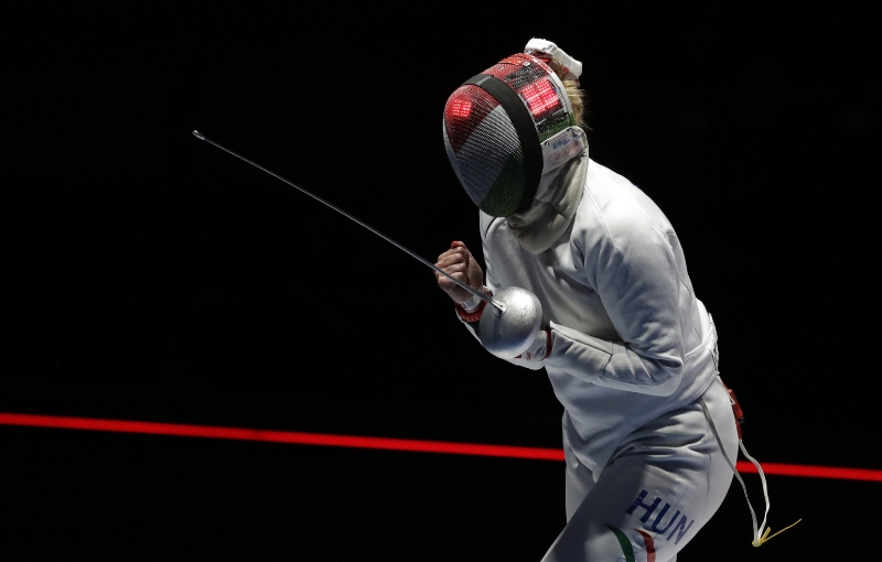 Olympijská vítězka v šermu Emese Szászová z Maďarska.