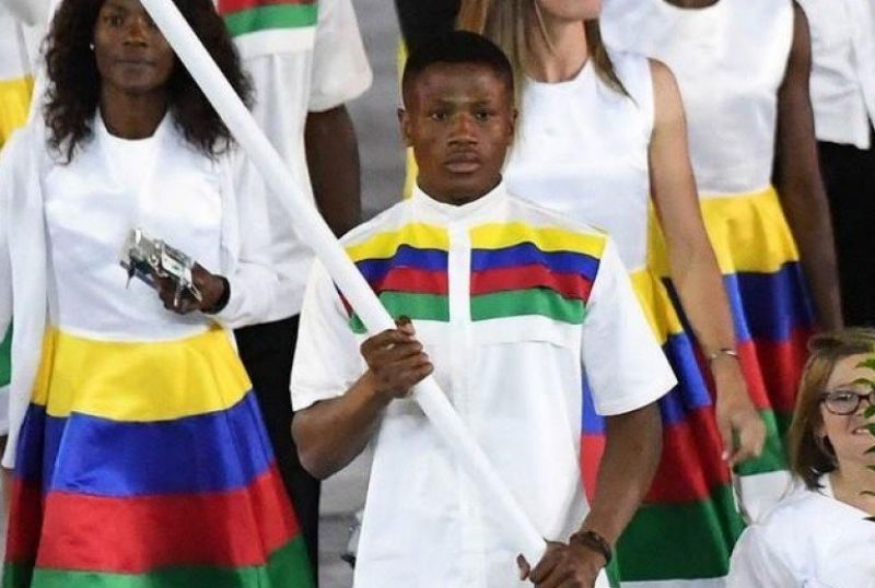 Namibijský boxer Jonas Junias.