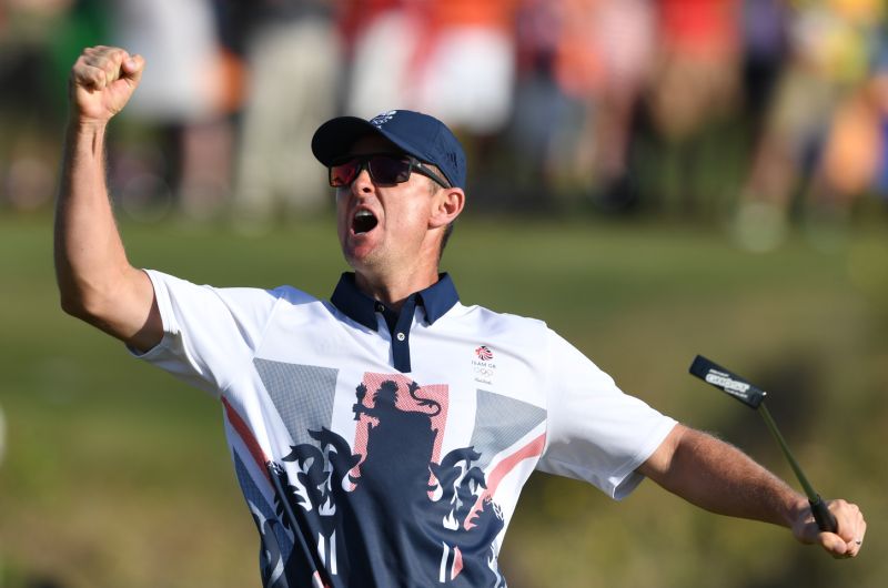 Britský golfista Justin Rose na olympijském turnaji.