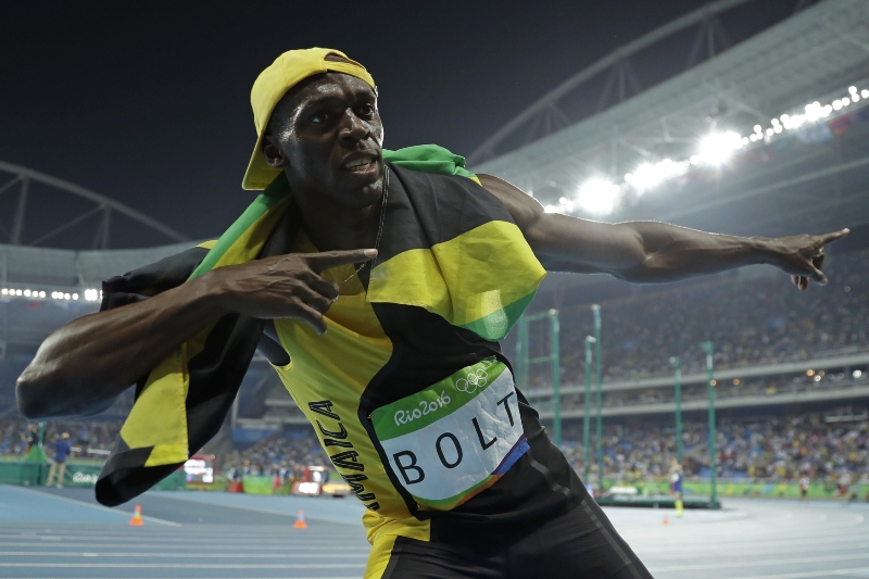 Usain Bolt jako první sprinter v historii ovládl na třech olympijských hrách po sobě běh na 100 metrů. 
