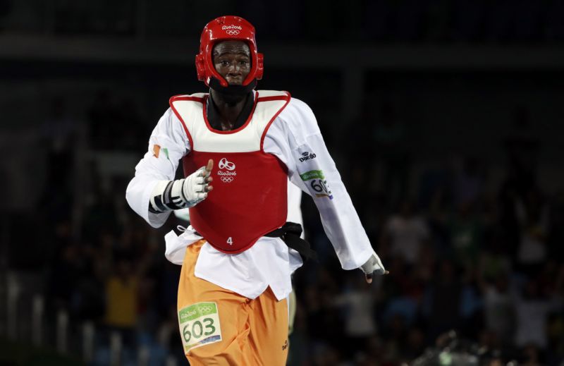 Taekwondista Cheick Sallah Cissé z Pobřeží Slonoviny.