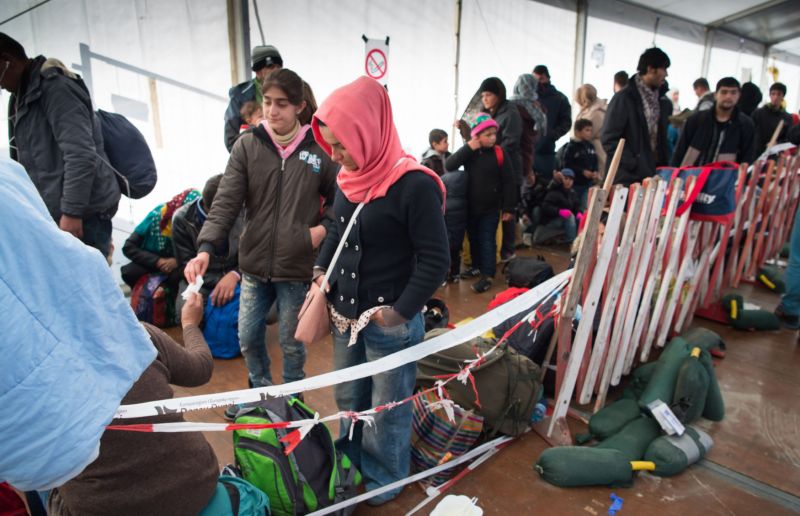 Migranti na rakouských hranicích.
