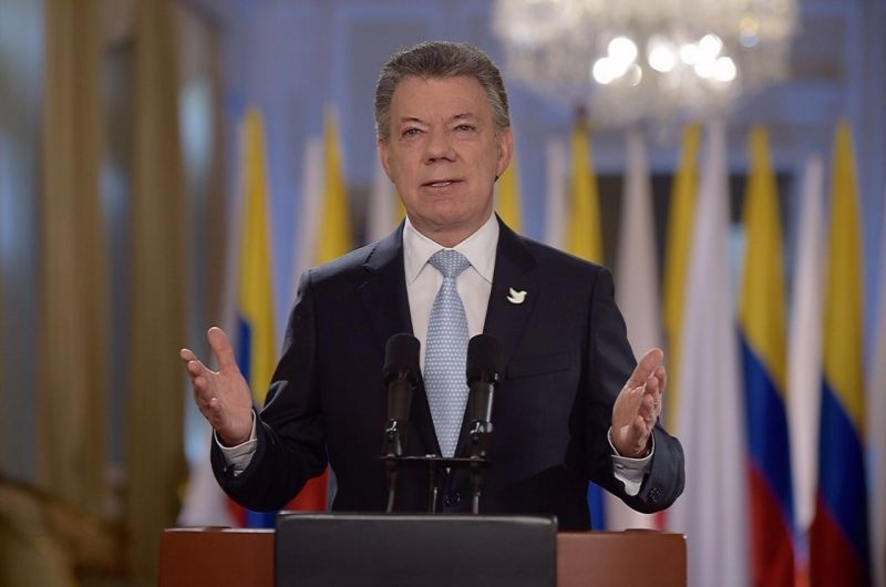 Kolumbijský prezident Juan Manuel Santos. Kolumbijský prezident Juan Manuel Santos.