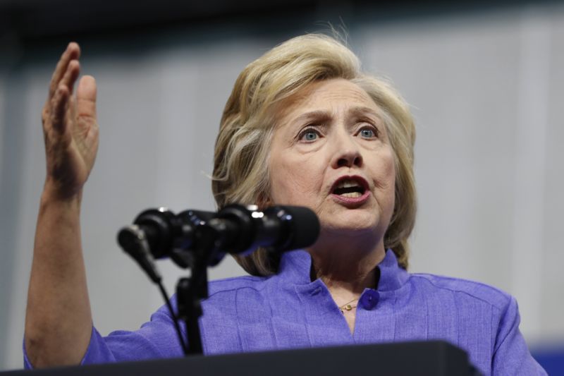 Demokratická prezidentská kandidátka Hillary Clintonová.