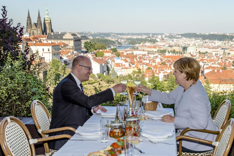 Předseda vlády Bohuslav Sobotka a německá kancléřka A. Merkelová.
