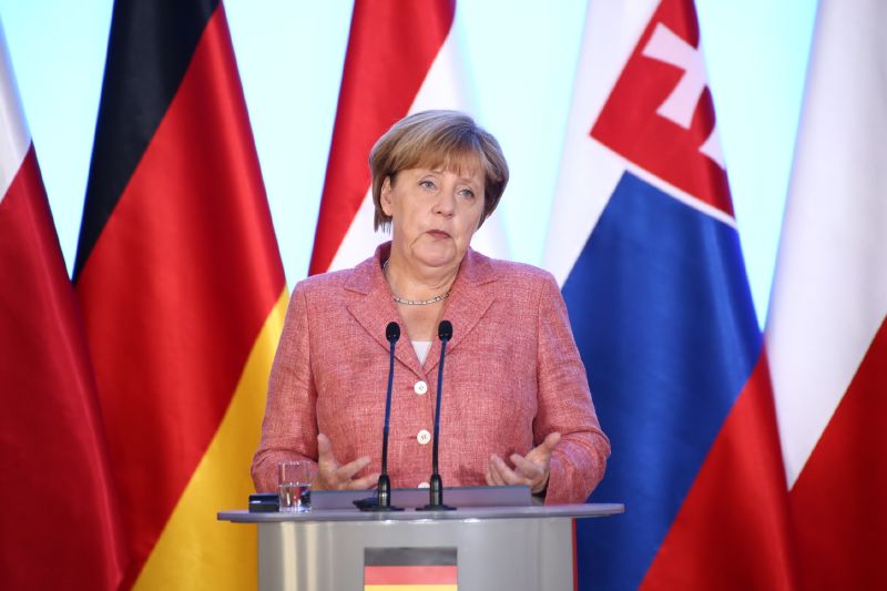 Německá kancléřka Angela Merkelová na návštěvě ve Varšavě.
