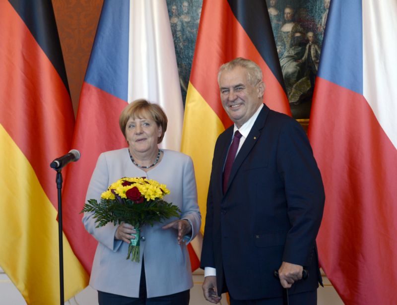 Prezident Miloš Zeman přijal v Praze německou kancléřku Angelu Merkelovou.