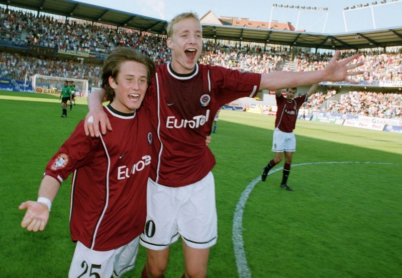 Tomáš Rosický se vrací do Sparty. Na snímku s Jiřím Jarošíkem.