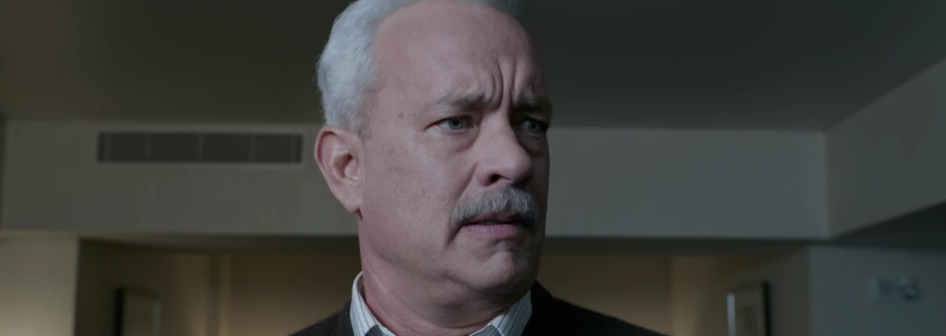 Tom Hanks jako kapitán Sully. Tom Hanks jako kapitán Sully.