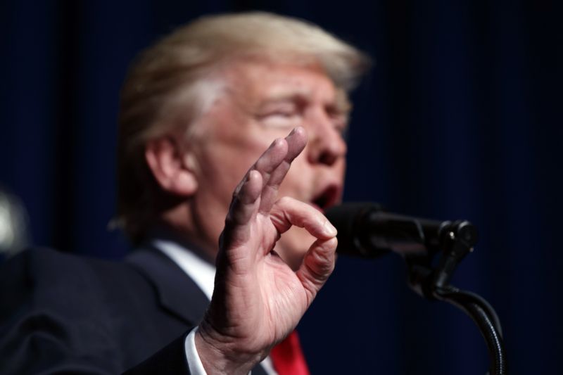 Republikánský prezidentský kandidát Donald Trump. 