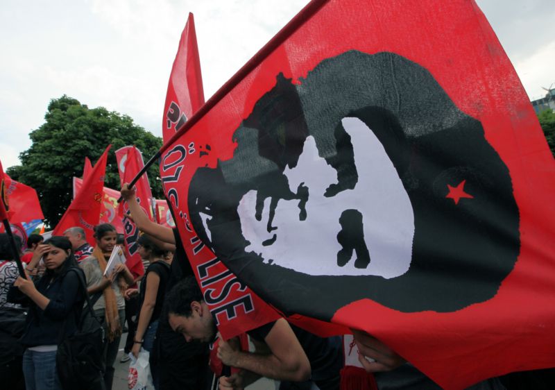 Vyobrazení revolucionáře Che Guevary.
