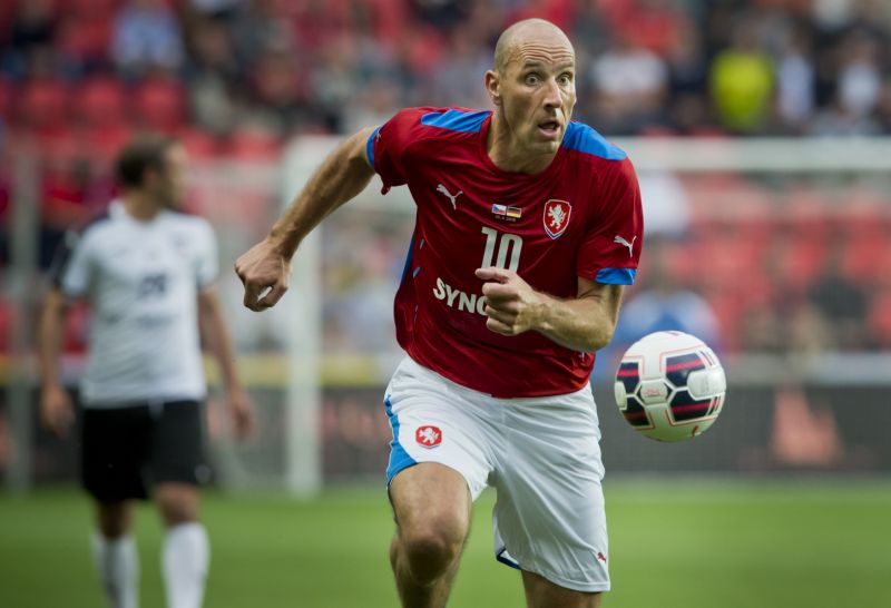 Jan Koller v exhibičním utkání.