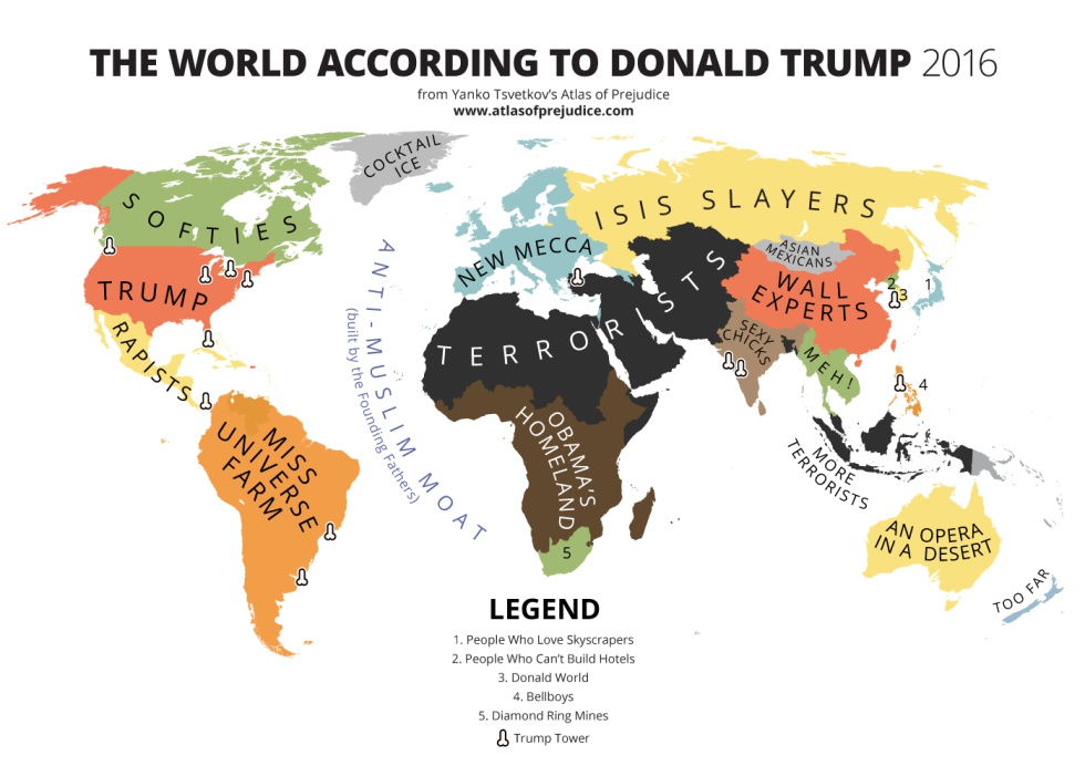 Svět podle Trumpa z pohledu bulharského umělce. 