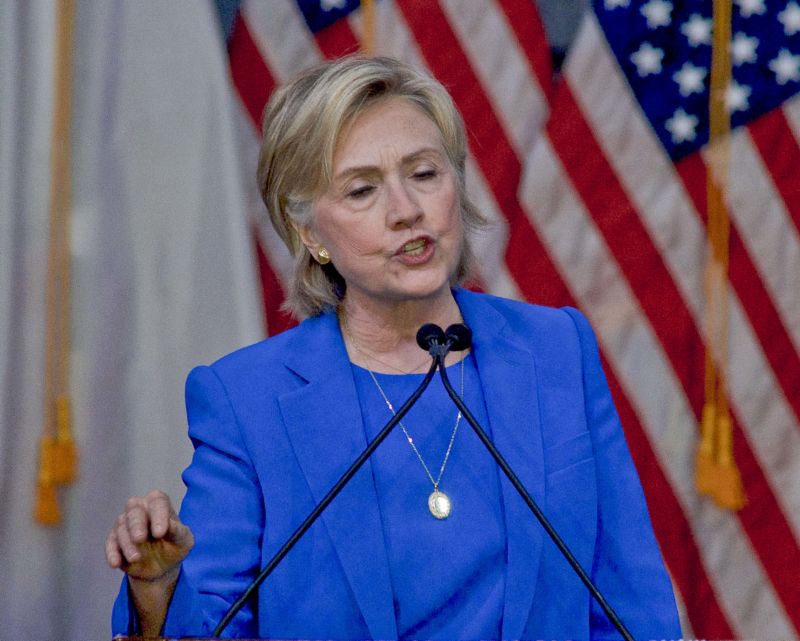 Kandidátka na prezidentku USA Hillary Clintonová.